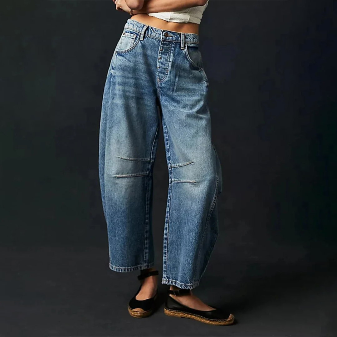 Comfy Women's High Waist Wide Leg Jeans Loose Fit Denim