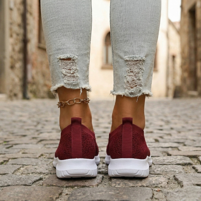 Women’s Slip On Knit Sneakers Lightweight Casual Walking Shoes