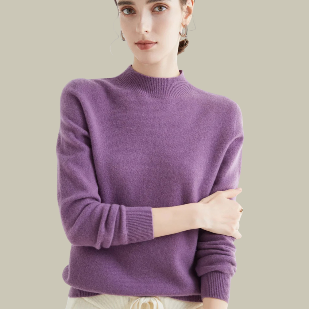 Soft Pink Simple Crew Neck Sweater - VibreMode