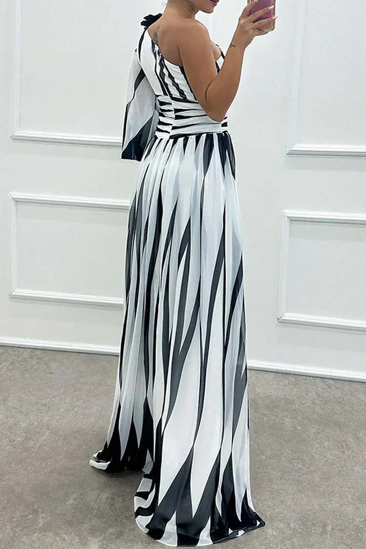 Women's One Shoulder Maxi Dress Asymmetric Formal