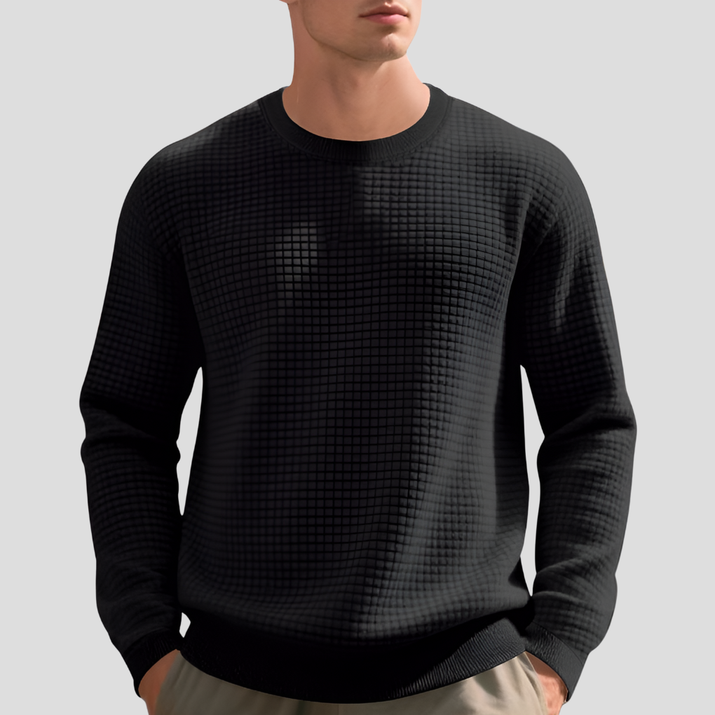Men's Waffle Knit Sweater Comfortable