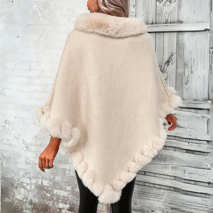Liv Women's Knitted Cape Warm Beige