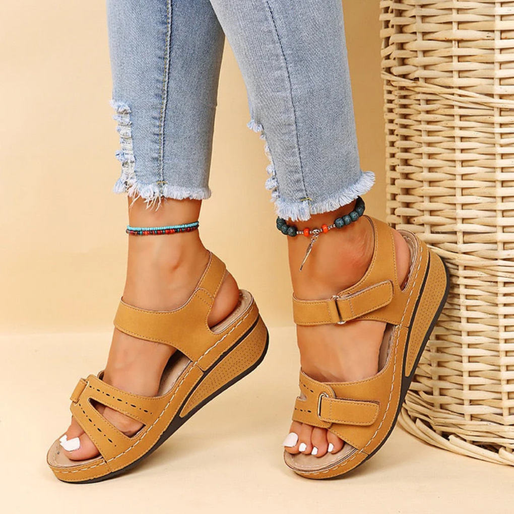 Women's Wedge Heel Shoes Soft Sole Velcro Strap
