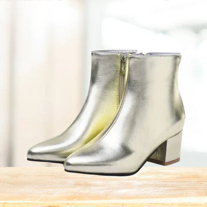 Women's Silver Ankle Boots