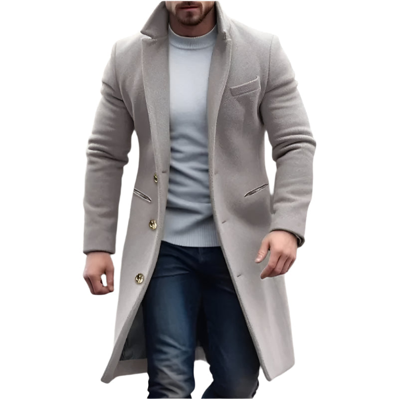 Men's Long Trench Coat Waterproof