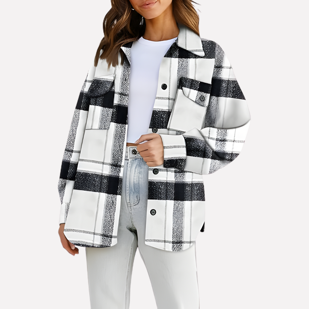 Women's Plaid Flannel Shirt Jacket