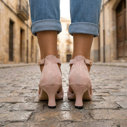 Peep Toe Heels Kitten Heel Ankle Strap Women