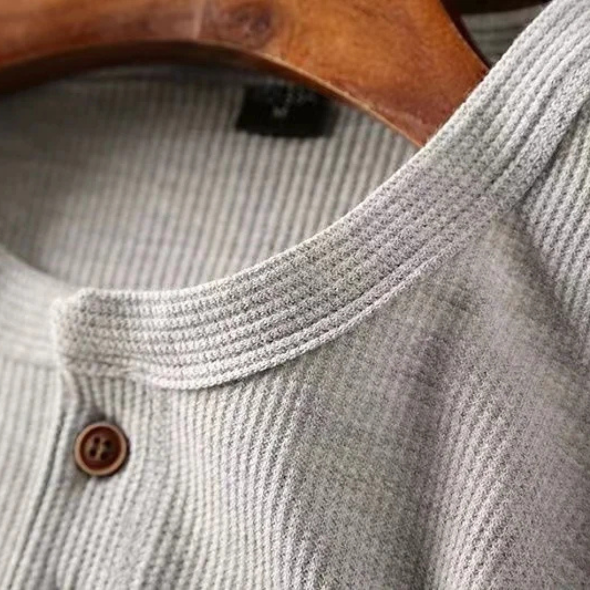 Men's Slim Fit Thermal Cotton Henley Shirt