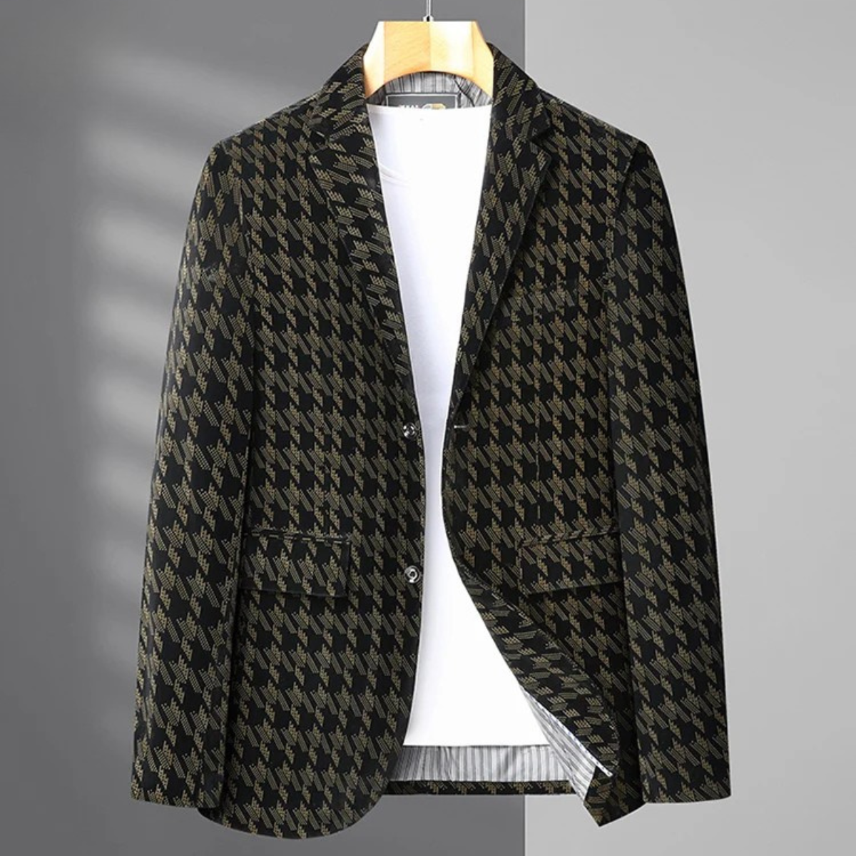 Men's Houndstooth Business Jacket Oversized