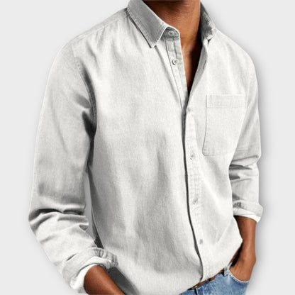 Men's Long Sleeve Dress Shirt With Chest Pocket