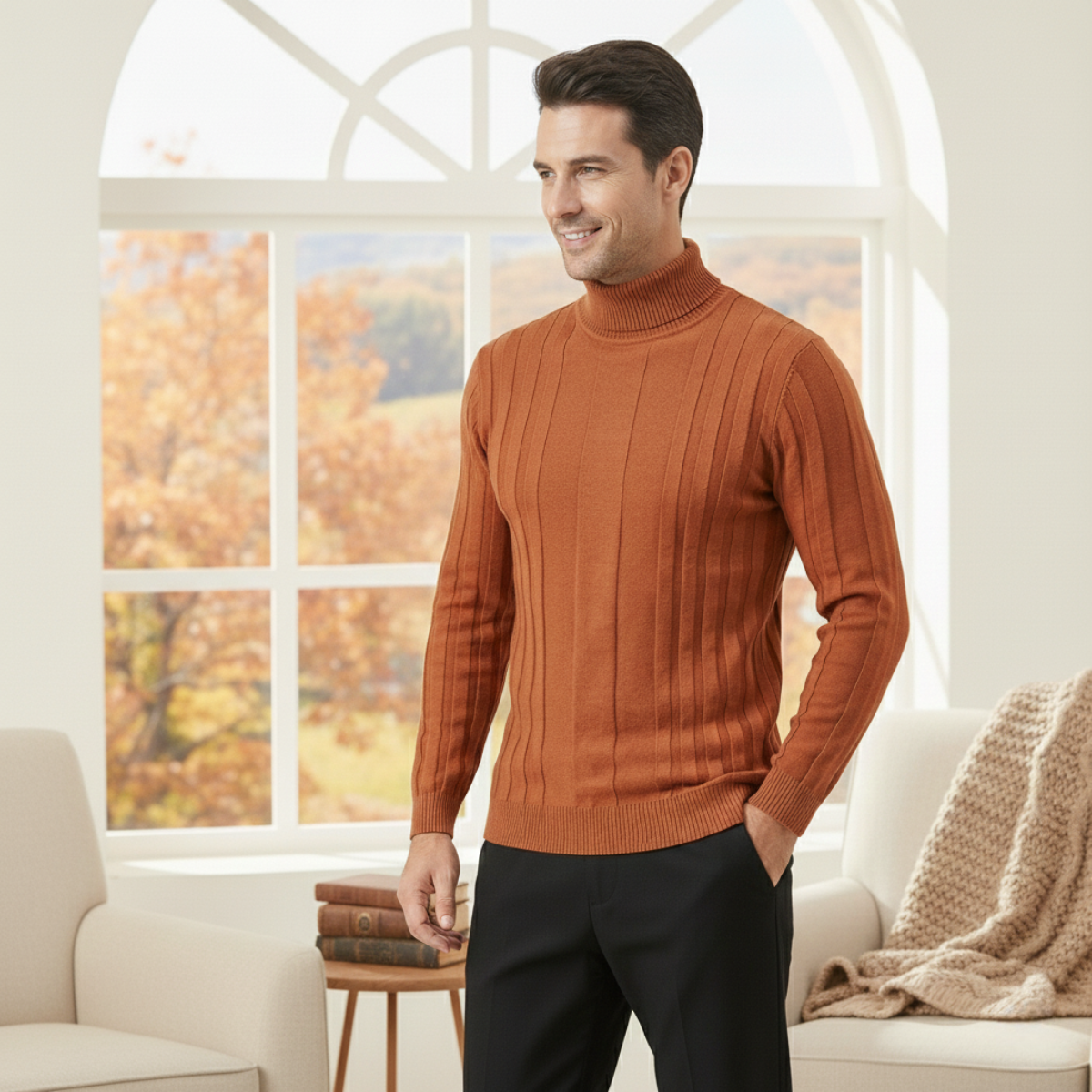 Men's Slim Fit Knit Turtleneck Sweater