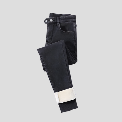 Women's High Waist Winter Jeans Thermal Lined