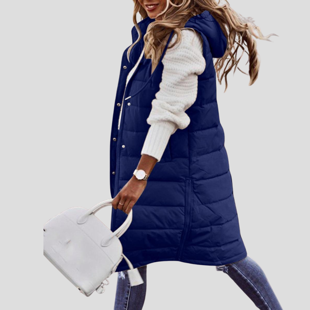 Women's Long Hooded Body Warmer