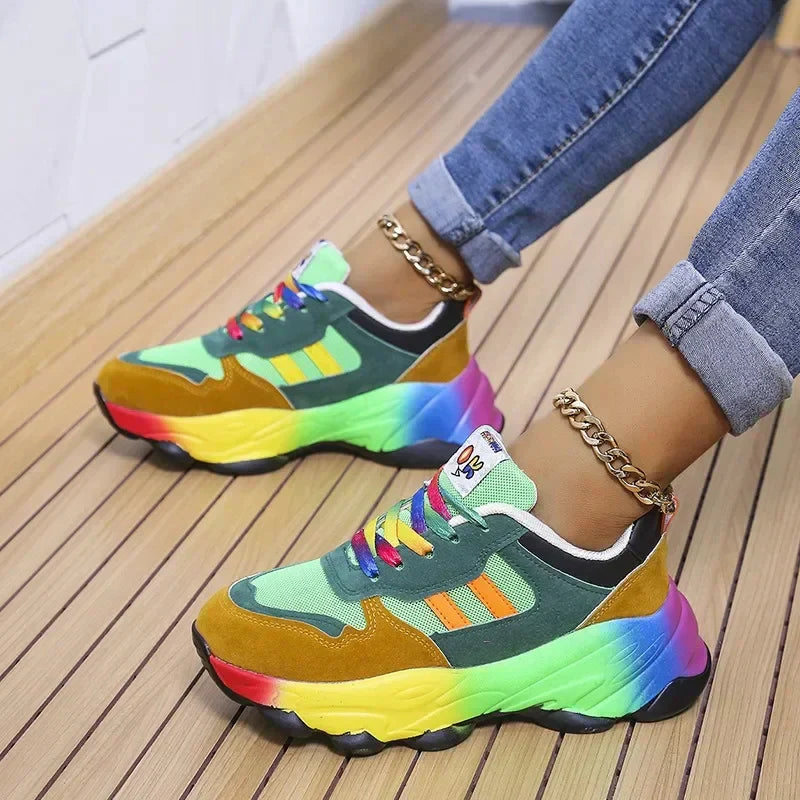 Multicolor Platform Sneakers