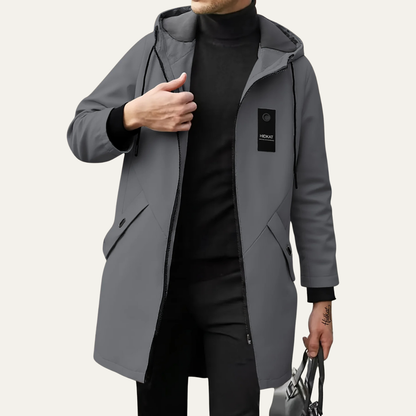 Waterproof Long Rain Jacket Windproof Hooded Coat