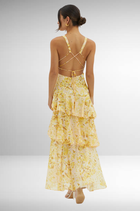 Beautiful Floral Layered Maxi Dress for Women