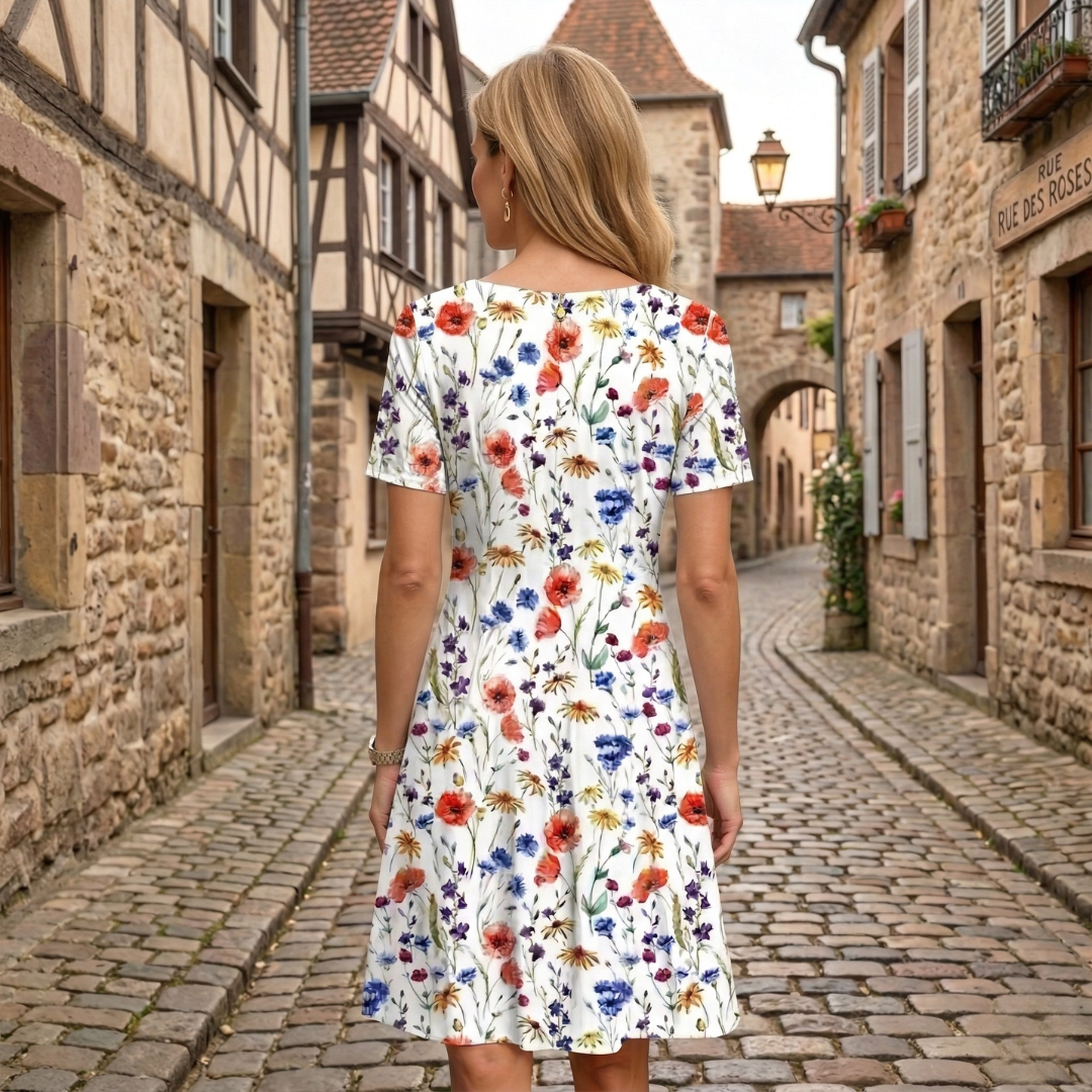 Women’s Midi Dress Short Sleeve A Line Casual Summer Dress