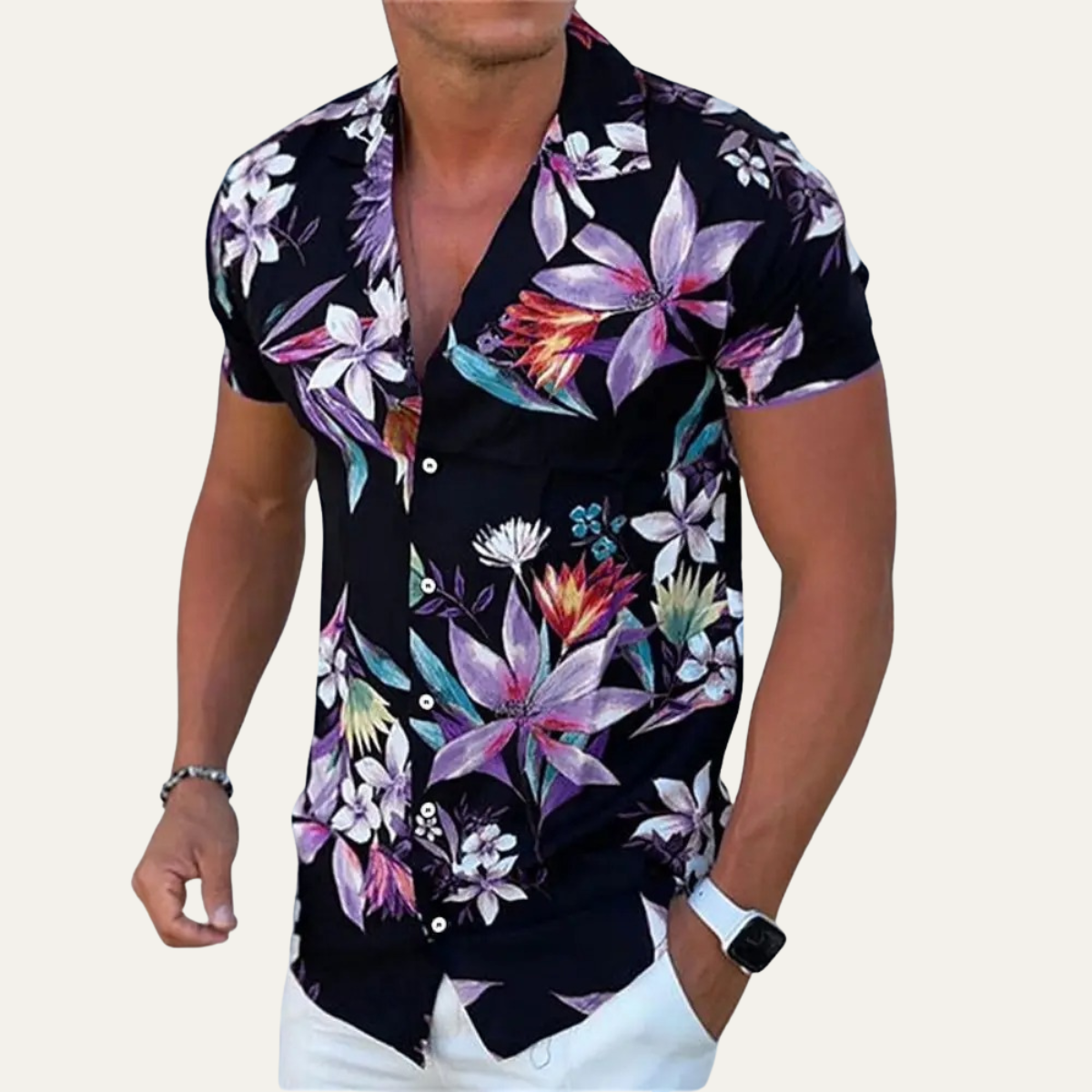 Men's Hawaiian Shirt Tropical Print Lightweight Coconut Design
