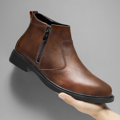 Men's Leather Chelsea Boots Side Zip