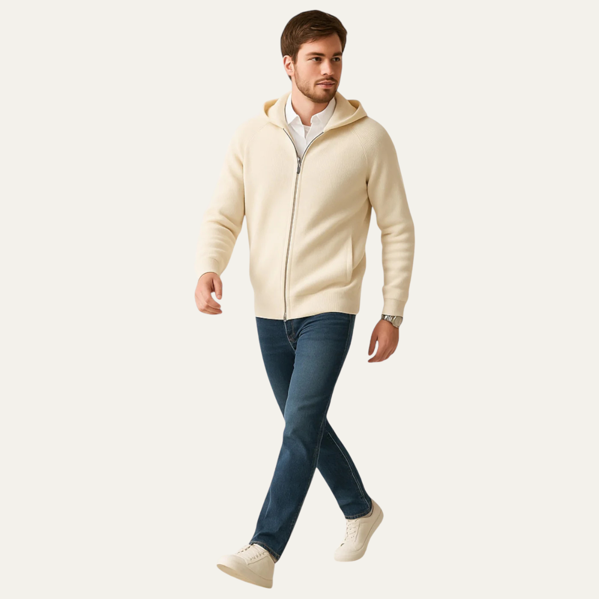 Men's Merino Wool Zipped Sweater Soft