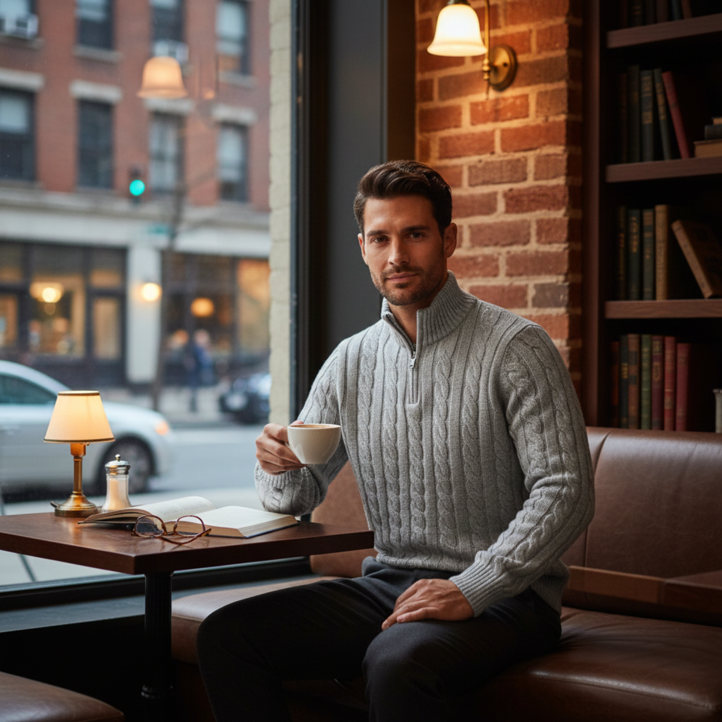 Men's Merino Wool Half Zip Sweater