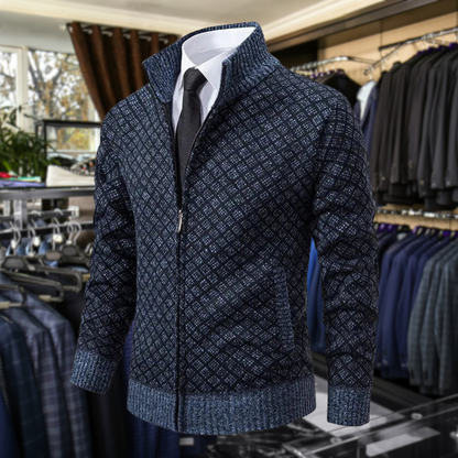Men's Zip Front Cardigan Stand Collar