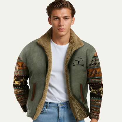 Mens Vintage Sherpa Lined Winter Coat