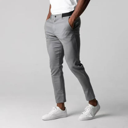 Men's Slim Leg Trousers Button Waist