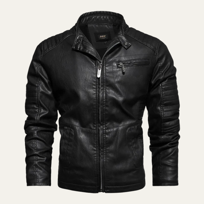 Willowstone Men's Leather Biker Jacket Classic