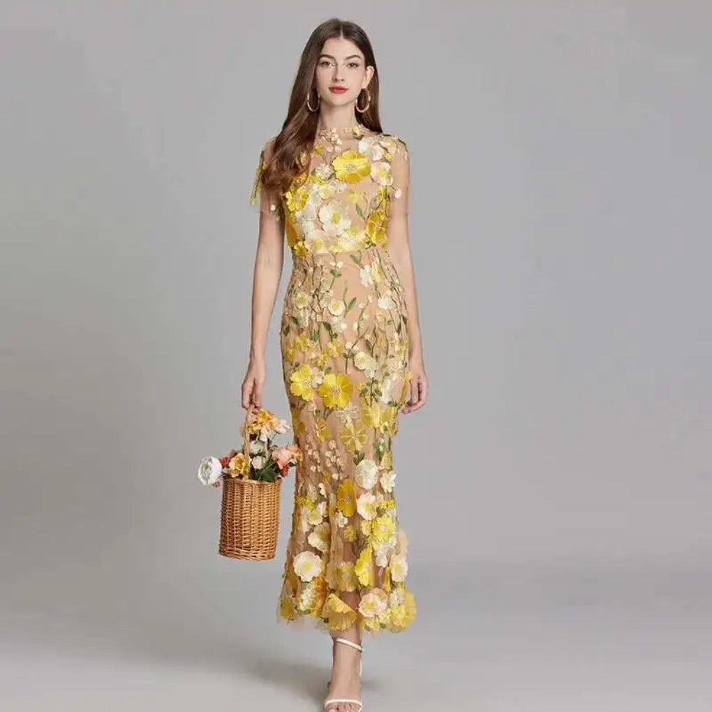 Women's Lace Prom Dress Embroidered