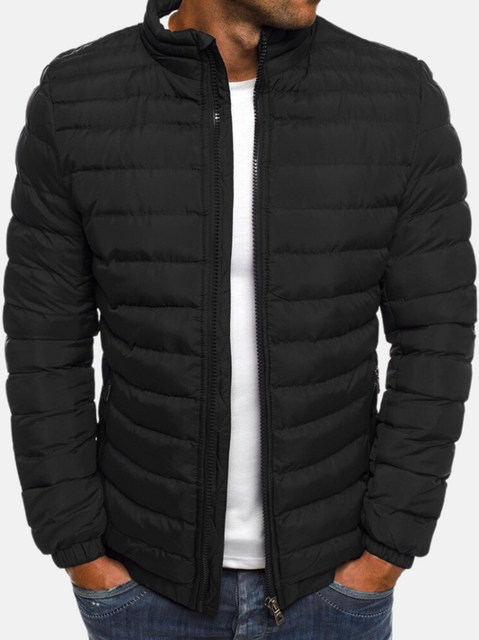 Men's Puffer Bomber Jacket Zip Closure - VibreMode