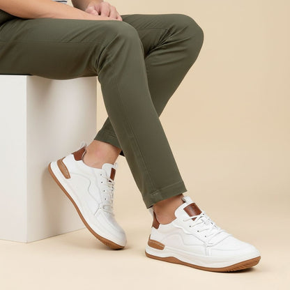 Men's Leather Sneakers Modern Casual Brown