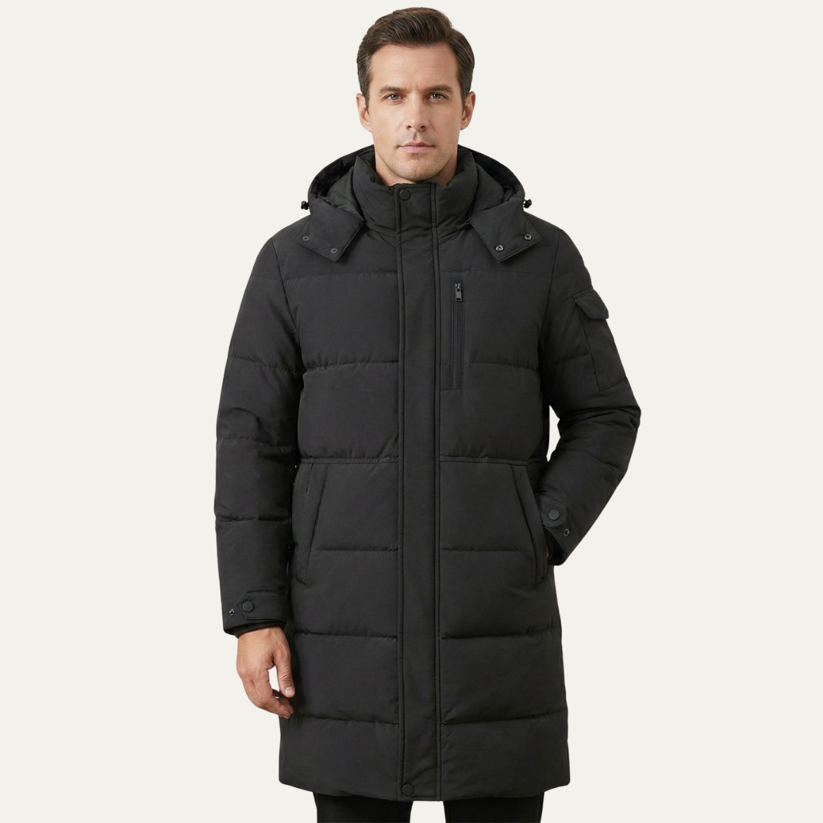 Men's Thermal Longline Puffer Coat Black
