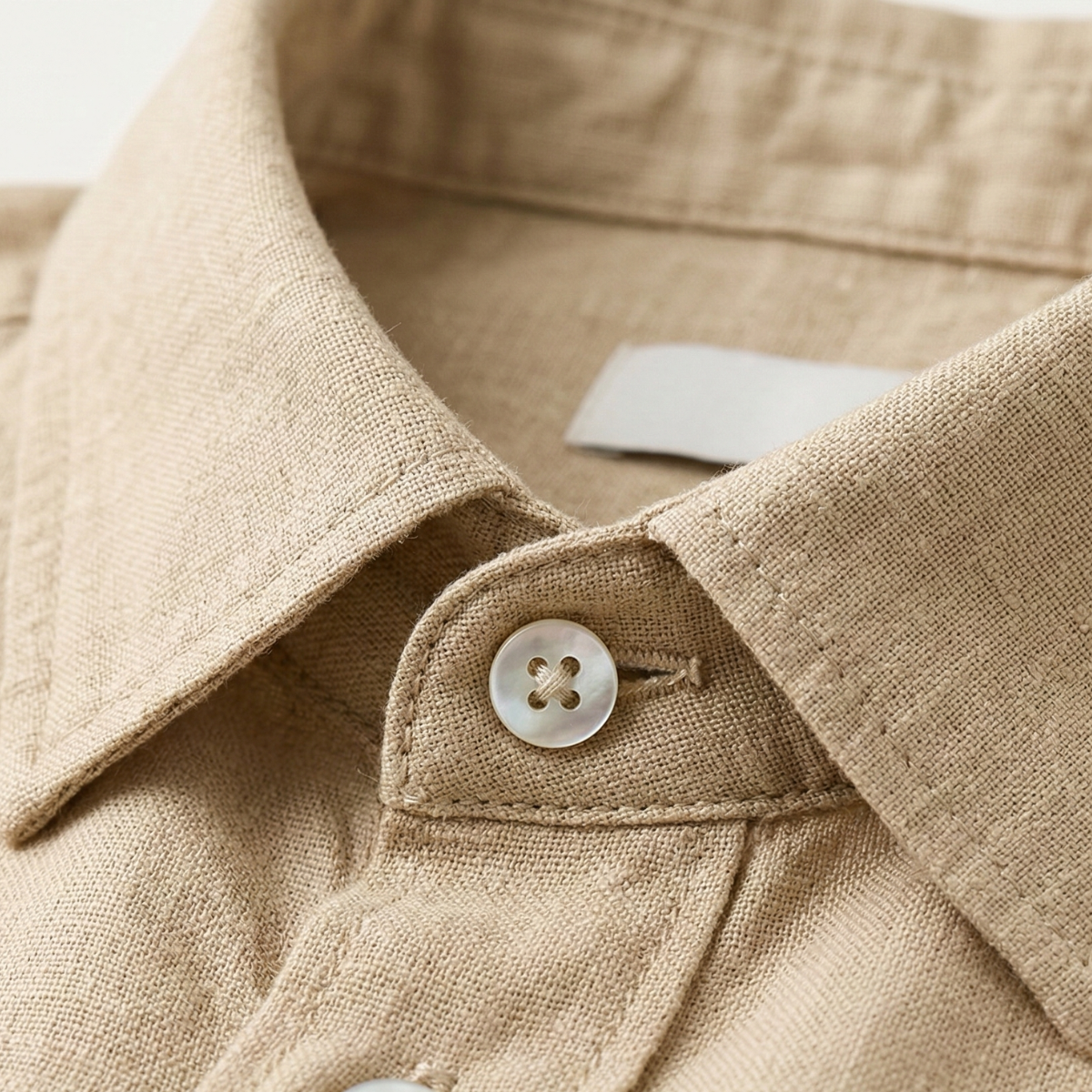 Men's Linen Shirt Lightweight Beige