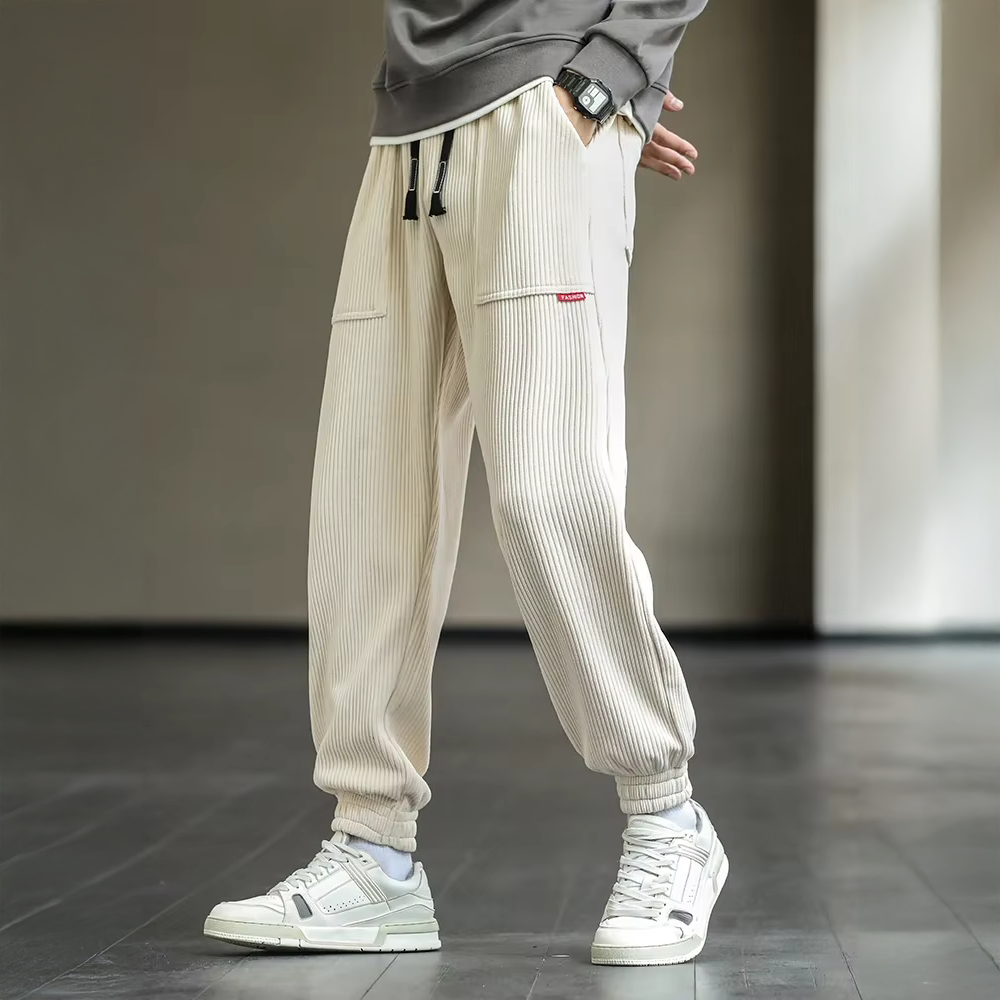 Men's Jogger Pants Ribbed Cuff Hem