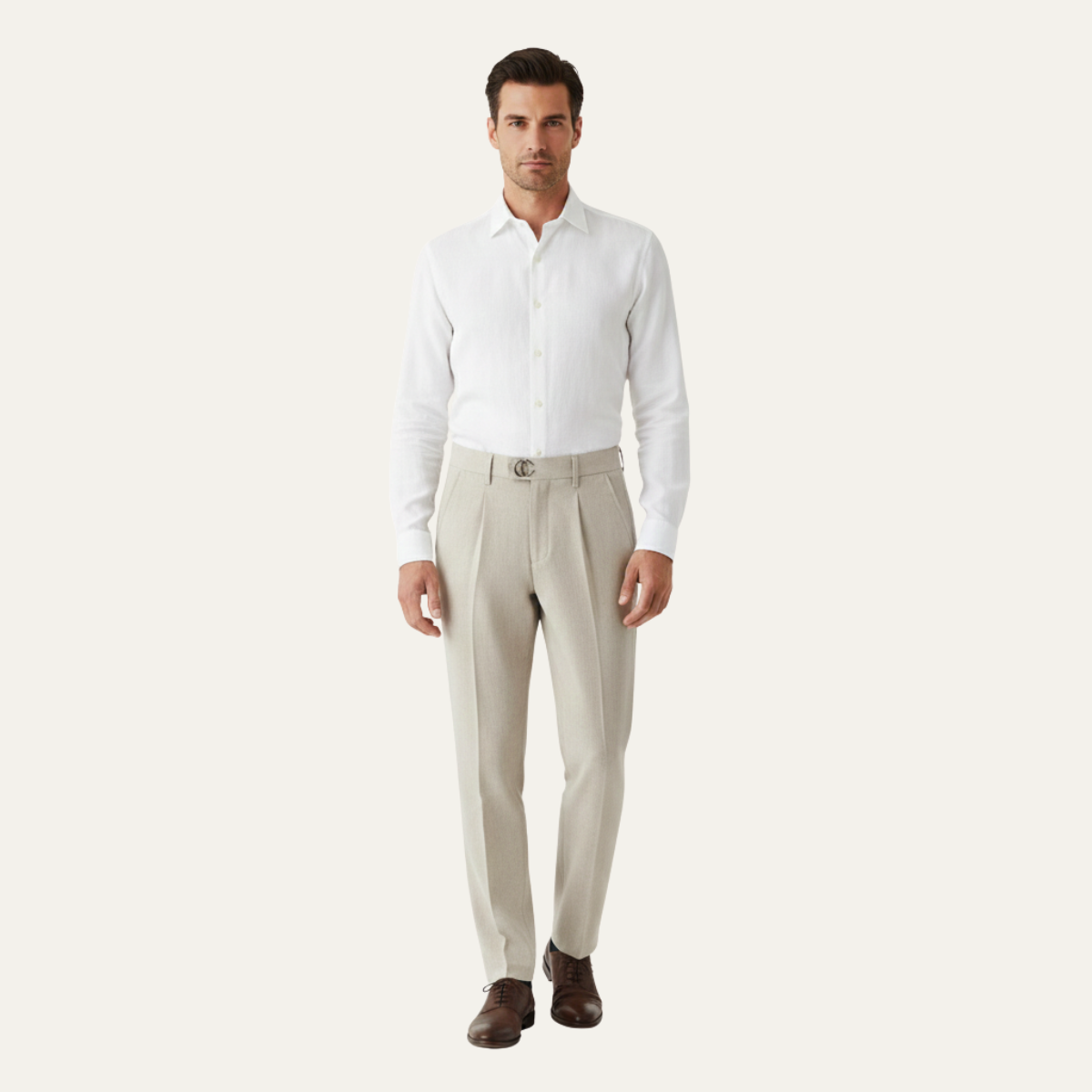 Men's Slim Fit Linen Dress Pants Pleated