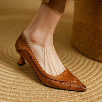 Low Heel Women's Pointed Toe Slip On Pumps