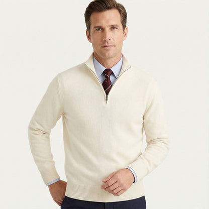 Bronx Men's Modern Quarter Zip Sweater