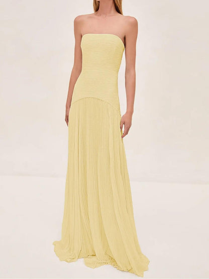 Red Off Shoulder Flowy Long Dress