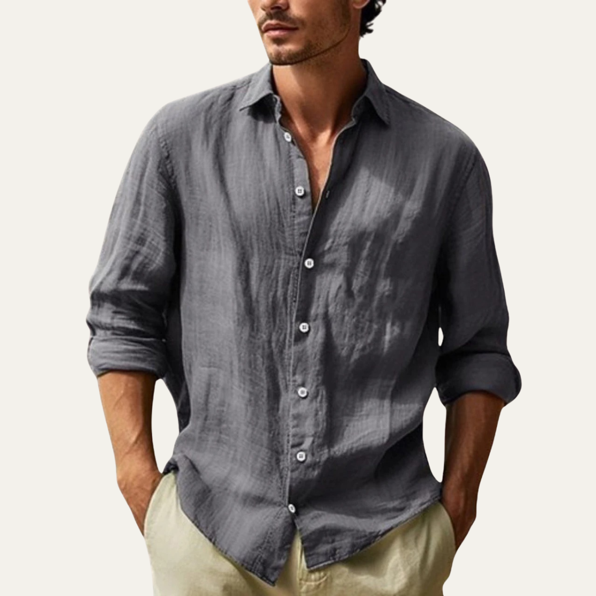 Men's Cotton Button Down Shirt Lightweight