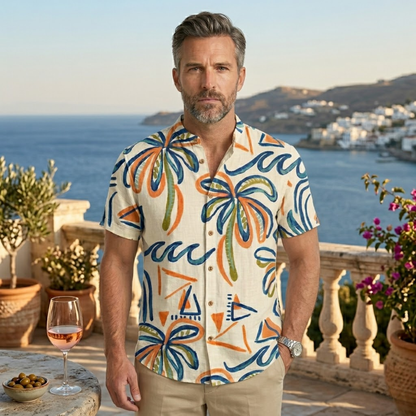 Men's Hawaiian Shirt Tropical Button Up Soft
