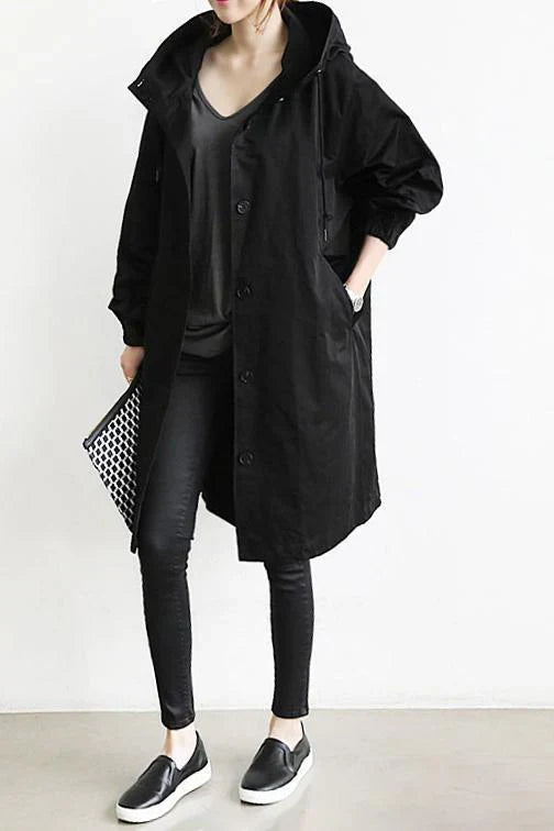 Women's Waterproof Raincoat Hooded Long Warm