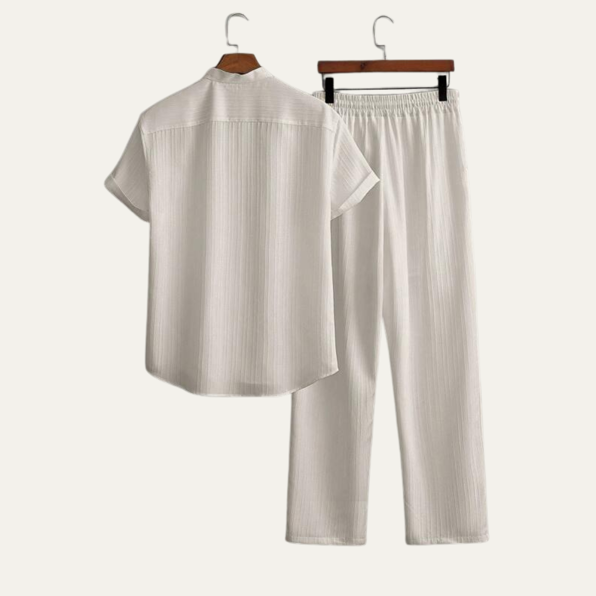Men's Linen Summer Casual Shirt And Pants Set