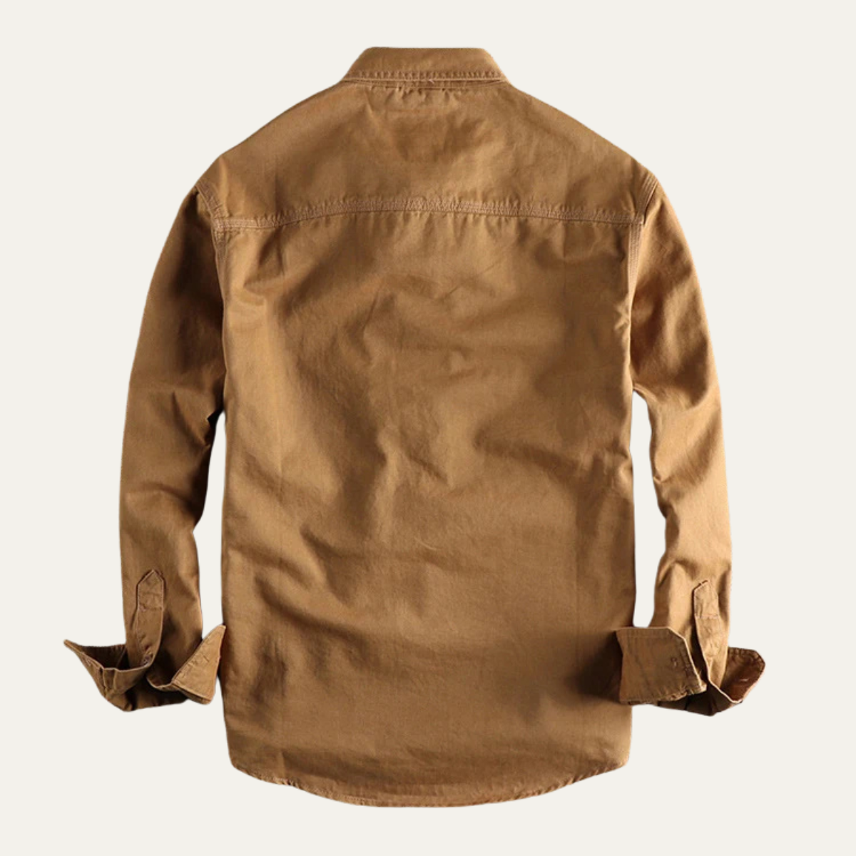 Men's Cotton Cargo Work Shirt Button Up With Pockets