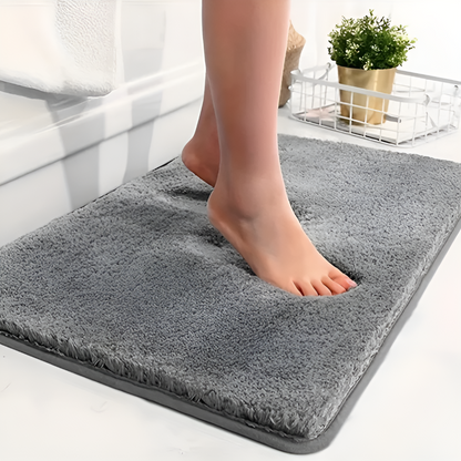 Soft Bathroom Mat Plush Anti Slip Gray