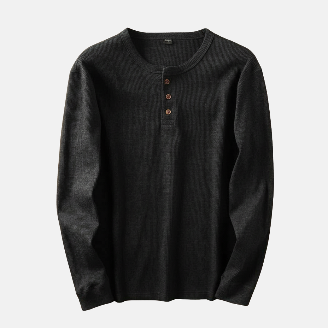 Ribbed Relaxed Fit Henley Shirt for Men – Casual Comfort & Style Caliboot