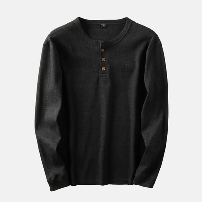 Ribbed Relaxed Fit Henley Shirt for Men – Casual Comfort & Style Caliboot