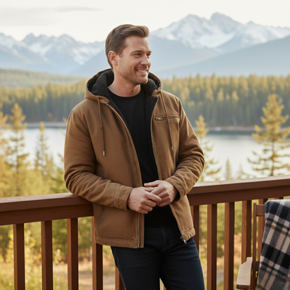 Men's Fleece Lined Hooded Jacket