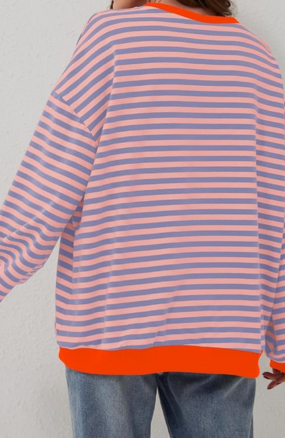 Women's Lightweight Striped Crew Neck Sweater