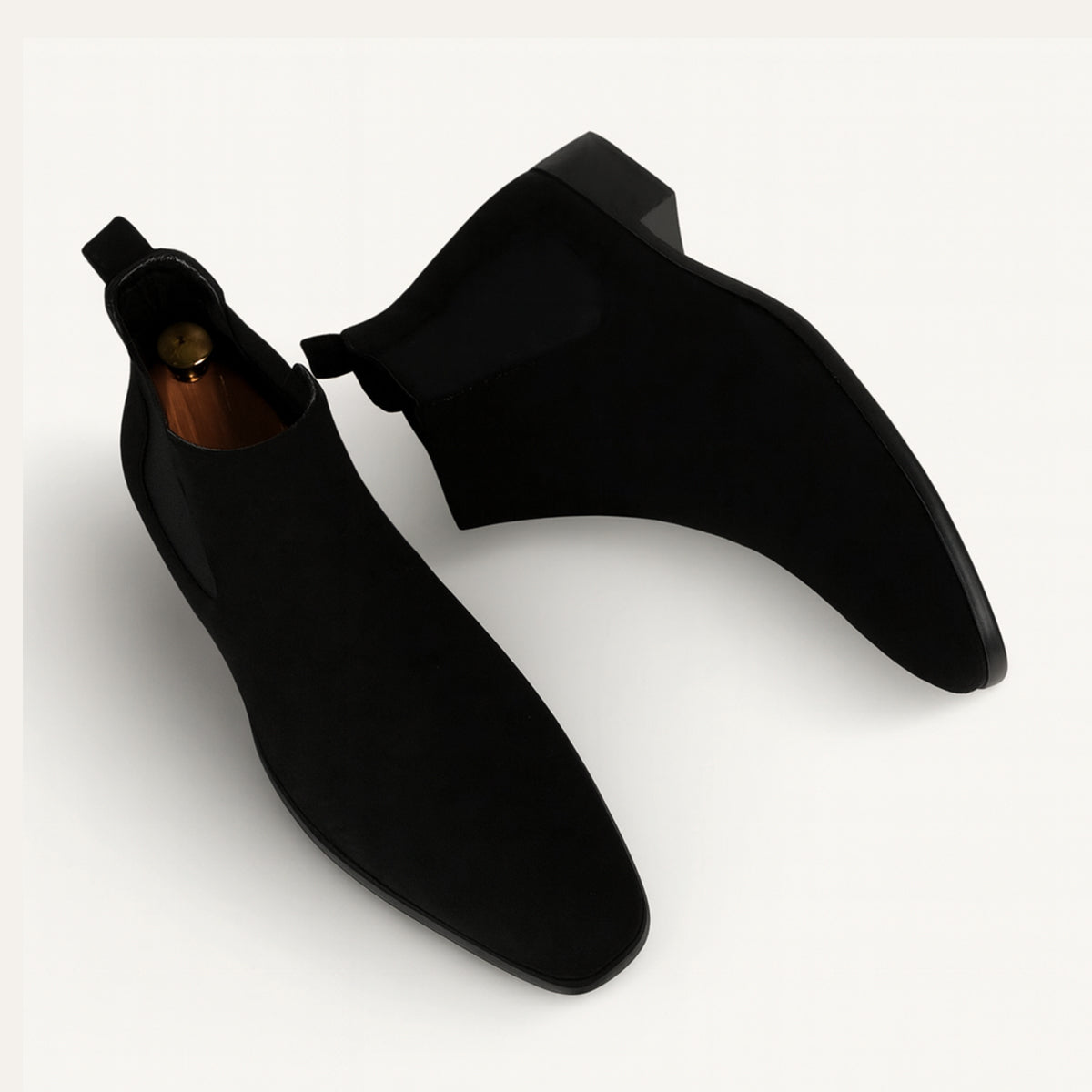 Men's Suede Chelsea Boots Slip On Elegant Brown